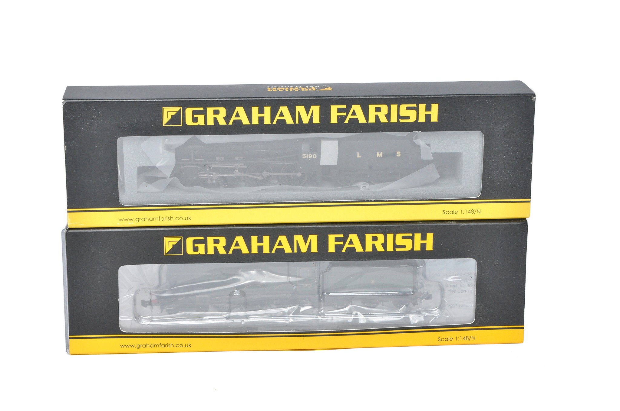 N Gauge Model Railway comprising Graham Farish Locomotive duo comprising Class 5 5190 plus Castle