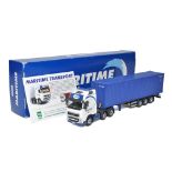 Tekno 1/50 diecast model truck issue comprising Volvo Container Trailer in the livery of Maritime