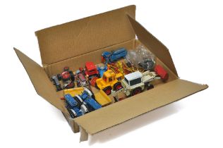 An assortment of mostly playworn farm and construction model diecast including Britains, NZG and