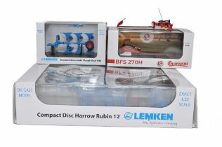 A group of 1/32 farm model implements comprising ROS Lemken Compact disc harrow plus UH Lemken