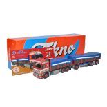Tekno 1/50 diecast model truck issue comprising Volvo Drawbart Trailer in the livery of Ole Nielsen.