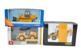 A trio of 1/50 diecast model construction issues including New Holland Tracked Excavator from ROS