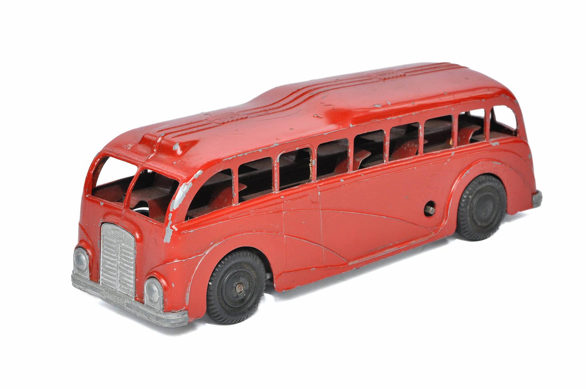 Mettoy Mechanical issue comprising Single Decker Bus. Red. Generally good, some signs of age related