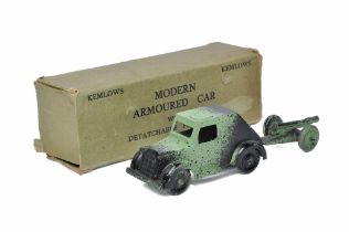 Kemlows (England) Modern Armoured Car and Field Gun in green and black 'camo' finish as shown.