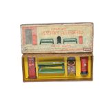 Hornby Meccano No. 3 Platform Accessory set. Comprising 2 x Seats, tin Post Box, Weighing Machine