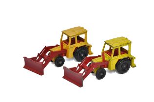 Corgi Duo of 1/70 MF50B Tractor Dozers. One is excellent, the other fair, also note colour