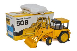 Conrad 1/50 diecast model construction issues comprising No. 2951 Massey Ferguson 50B Allrad Backhoe