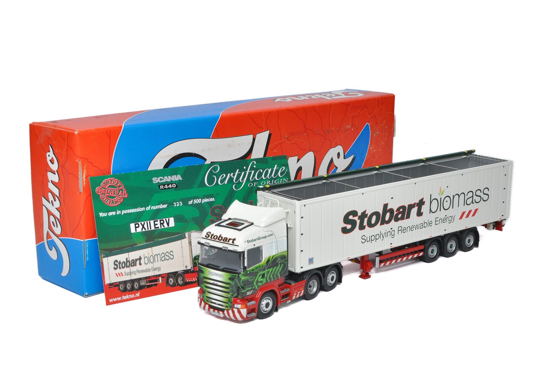 Tekno 1/50 diecast model truck issue comprising Scania Bulk Trailer in the livery of Eddie