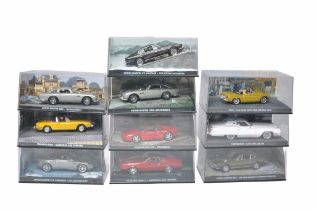 A group of James bond 007 diecast model issues in cases. As shown.