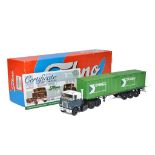 Tekno 1/50 diecast model truck issue comprising Mack Container Trailer in the livery of Groenenboom.