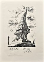 EUGENE BERMAN [1899-1972]. Obelisk in Delirio, 1949. lithograph, edition of 25, artist's proof;