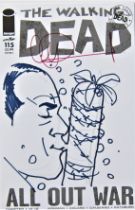 CHARLIE ADLARD [1966 -]. Negan and Lucille - The Walking Dead. ink on card drawing [on cover of