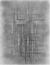 LESLIE THORNTON [1925-2016]. Crucifixion [study for sculpture], 1960. gouache on card.
