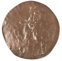 LEONARD BASKIN [1922-2000]. Minotaur, 1969. bronze relief; signed, titled and dated. 17 cm high.