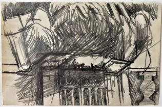 KEITH VAUGHAN [1912-77]. Garden Gate, 1951. pencil on paper; studio stamp signature on reverse.