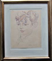 JOHN WARD R.A. [1917-2007]. Study for Young Boy. watercolour on paper; signed. 21 x 17 cm -