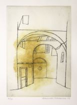 ALEXANDER MACKENZIE [1923-2002] Lucca, 2002. Etching and aquatint on Arches paper, signed, dated and