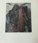 AFTER B TEMPEST "Niobe", study of buildings, coloured artist's proof etching, signed,
