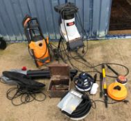 An RAC power washer and buffer, with accessories,
