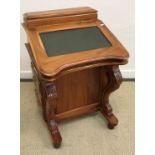 A modern mahogany davenport desk in the Victorian manner,