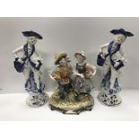 Two boxes of assorted figurines to include Capodimonte,