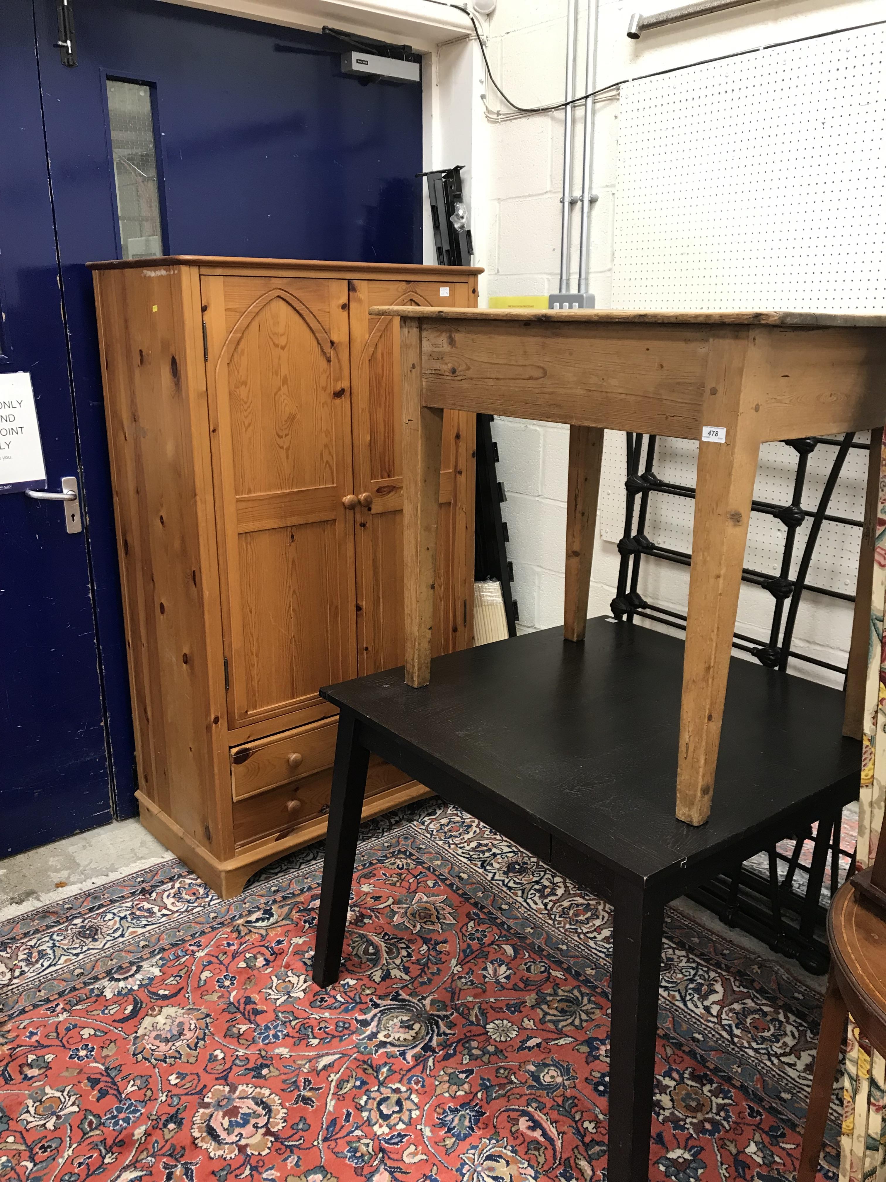 A Victorian pine farmhouse style kitchen table,