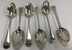 A set of three Georgian silver "Old English" pattern tablespoons, (by Peter and Anna Bateman,