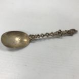 A sterling silver apostle type spoon by Tiffany & Co., stamped "Tiffany & Co.