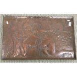 YUSOFF H ABDULLAH (of Kelantan) 1960s - an embossed copper plaque depicting theatrical figures,
