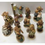A collection of ten Goebal Hummel figures including "My wish is small", "Blessed event",