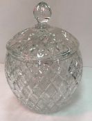 A Waterford pineapple cut glass punch bowl and cover 31 cm high