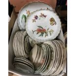 A box of various dinner wares including Gien "Oiseaux de Paradis", fifteen various plates,