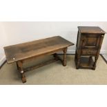 A modern oak coffee table in the 17th Century manner,