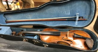 A Klotz violin stamped to back and bearing labels inscribed variously to the inside and dated 1962