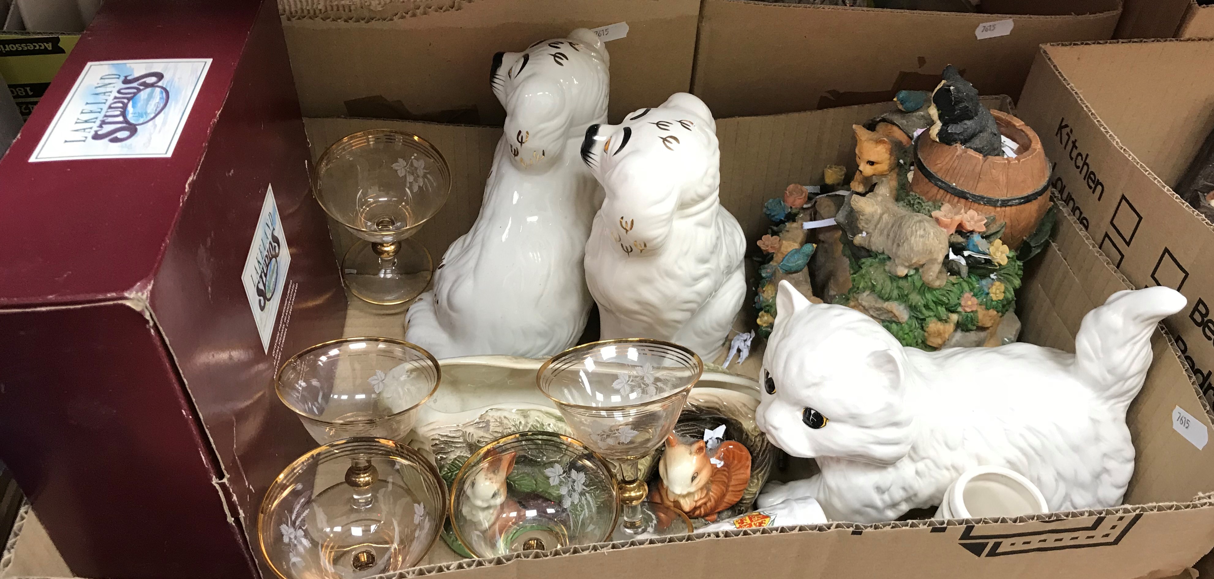 Twelve boxes of assorted sundry ornamental china wares to include Danbury Mint diorama style - Image 11 of 15