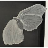 A Lalique frosted glass figure of a butterfly inscribed to base "Lalique Fr" 11.2 cm wide x 5.