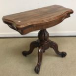 A Victorian mahogany pedestal card table,