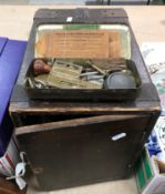 A Willcox & Gibbs hand sewing machine in wooden case together with a Willcox & Gibbs Sewing Machine