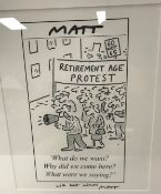 AFTER MATT "Retirement Age Protest", signed "With best wishes Matt",