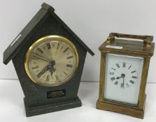 An early 20th Century French brass cased carriage clock,