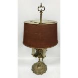 A brass table lamp in the Middle Eastern style,