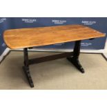 A 20th Century oak tavern type refectory style dining table,