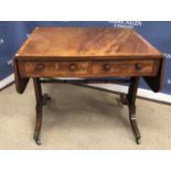 A 19th Century mahogany and inlaid drop-leaf sofa table,