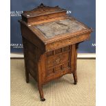 An Edwardian mahogany and inlaid Davenport desk 55 cm wide x 54 cm deep x 97 cm high together with