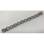 An Art Deco style white metal and old cut diamond set bracelet, total carat weight approx. 7.01, 18.