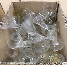 A quantity of 19th and 20th Century glassware to include rummers and wines etc