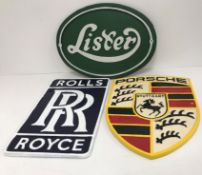 A modern painted cast iron sign inscribed 