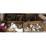 Twelve boxes of assorted sundry ornamental china wares to include Danbury Mint diorama style