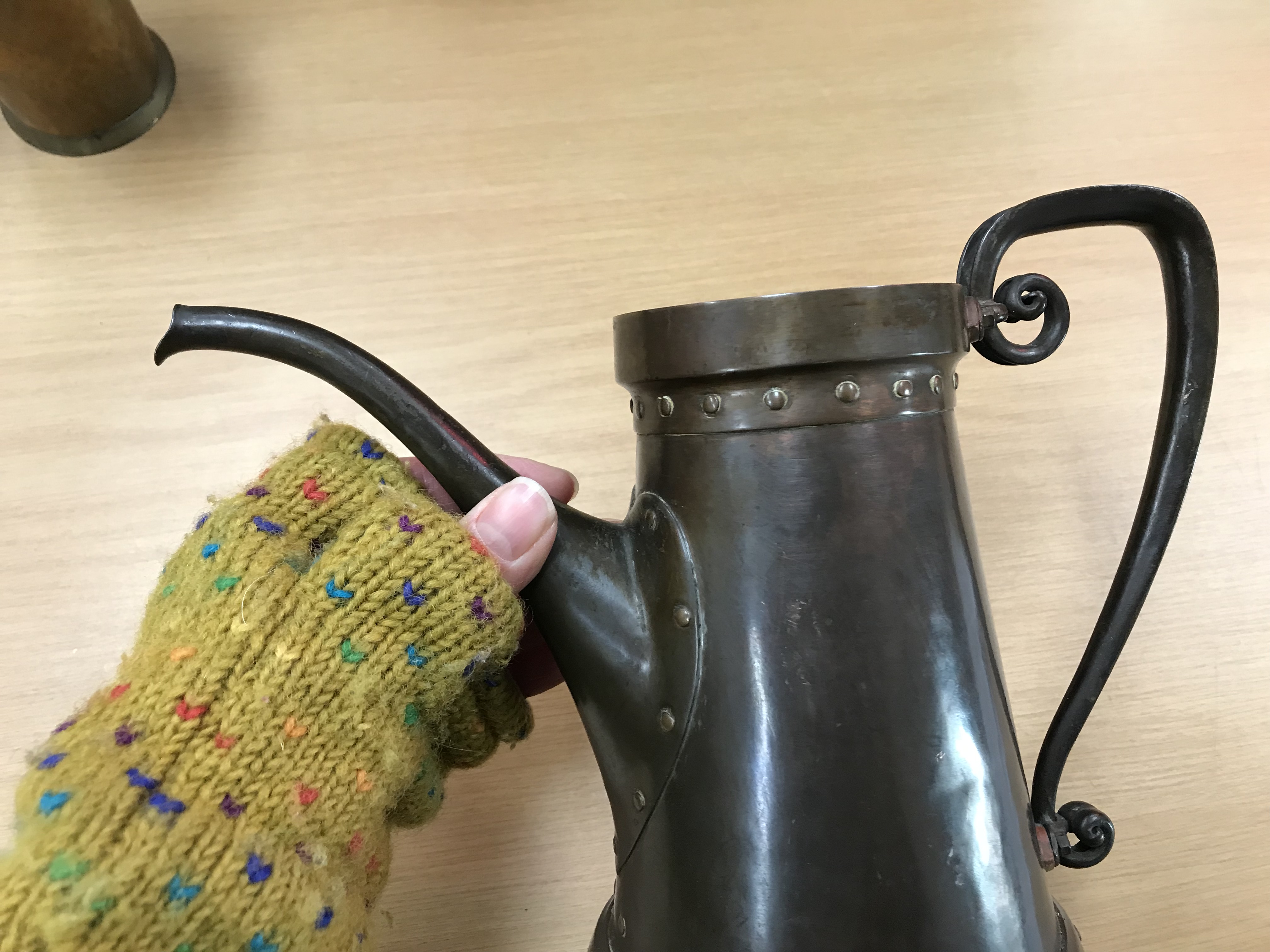 A collection of early 20th Century copper and brass ware comprising a copper candlestick with - Image 19 of 50