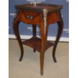 A 20th Century French kingwood and marquetry inlaid side table in the Louis XV taste,